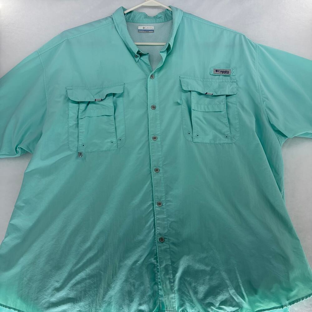 Columbia PFG Bahama II Short Sleeve Fishing Shirt Men's 4X Mint Green